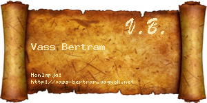 Vass Bertram névjegykártya